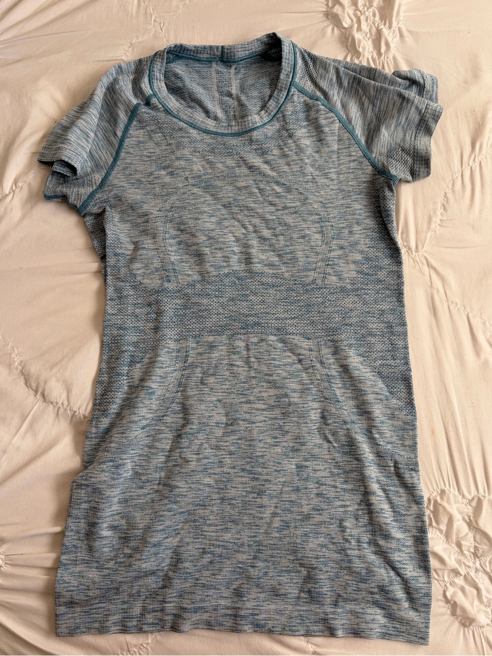 Lululemon Swiftly Tech Heathered Blue Active Top